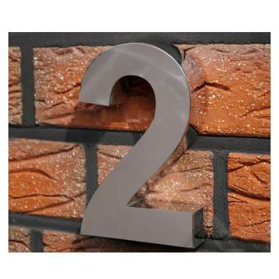 Wholesale 3D Stainless Steel Brushed House Number Arial Font